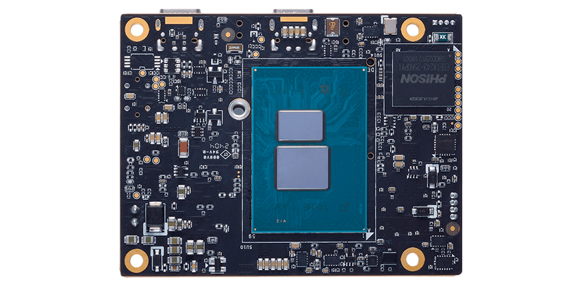 Axiomtek KIWI330 с процессором Intel N50 и встроенным NVMe SSD, вид сверху на плату