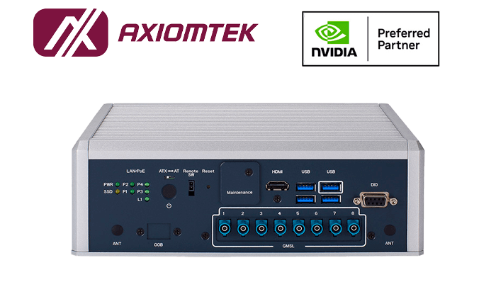 Внешний вид промышленного AI-ускорителя Axiomtek AIE900B-ONX-1L4P в корпусе