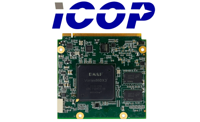 Вид сверху на плату ICOP VDX3-Q7 с процессором Vortex86DX3