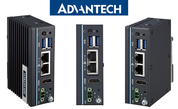 Вид спереди и с боку контроллера Advantech UNO-127