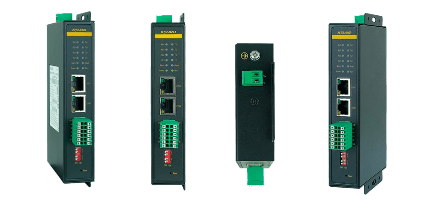 Промышленные серверы последовательных интерфейсов Kyland KPS3000A и KGW3000A с портами Ethernet и клеммными колодками для автоматизации