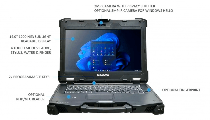 Durabook Z14I-HG дополнительные опции