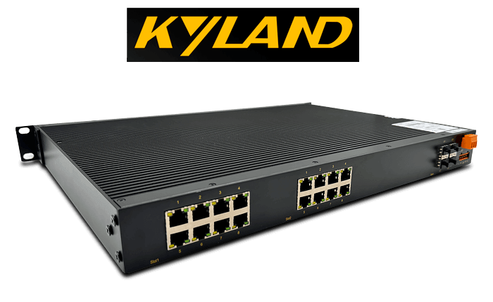 Промышленный управляемый коммутатор Kyland SICOM3024P с 24 гигабитными портами Ethernet и поддержкой протоколов PROFINET, Modbus, Ethernet/IP