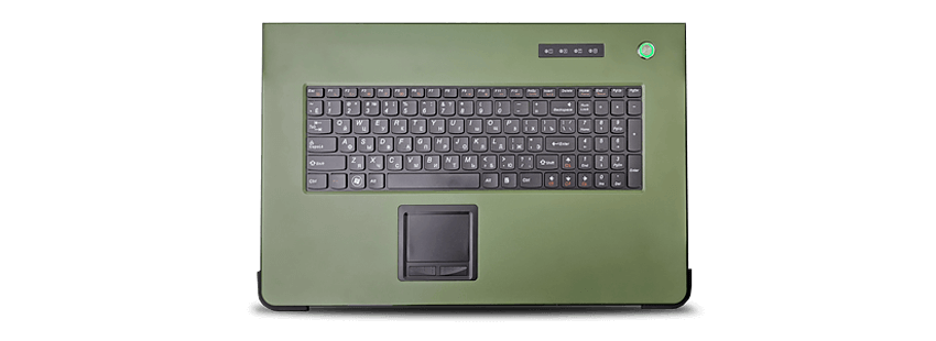 Клавиатура защищенного ноутбука iROBO-7000-S753 с мембранными клавишами и цифровым блоком