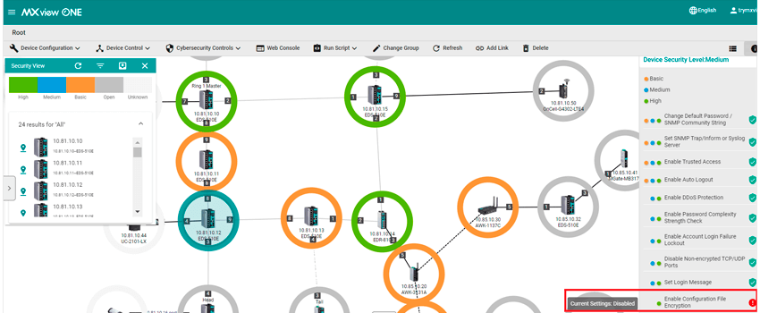 Централизованное управление устройствами через MXview One Интерфейс централизованного управления устройствами MXview One